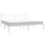 Metal bed frame with white headboard 193x203 cm by vidaXL, Beds and slatted bases - Ref: Foro24-350937, Price: 100,25 €, Disc...