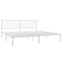 Metal bed frame with white headboard 193x203 cm by vidaXL, Beds and slatted bases - Ref: Foro24-350937, Price: 100,25 €, Disc...