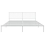 Metal bed frame with white headboard 193x203 cm by vidaXL, Beds and slatted bases - Ref: Foro24-350937, Price: 100,25 €, Disc...