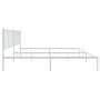 Metal bed frame with white headboard 193x203 cm by vidaXL, Beds and slatted bases - Ref: Foro24-350937, Price: 100,25 €, Disc...