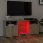 Armario TV con luces LED roble Sonoma 120x30x50 cm de vidaXL, Muebles TV - Ref: Foro24-804304, Precio: 77,45 €, Descuento: %