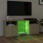 Armario TV con luces LED roble Sonoma 120x30x50 cm de vidaXL, Muebles TV - Ref: Foro24-804304, Precio: 77,45 €, Descuento: %