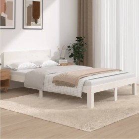 Solid white pine wood bed frame 120x200 cm by vidaXL, Beds and slatted bases - Ref: Foro24-810491, Price: 121,69 €, Discount: %