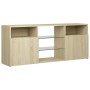 TV cabinet with LED lights Sonoma oak 120x30x50 cm by vidaXL, TV Furniture - Ref: Foro24-804304, Price: 77,45 €, Discount: %