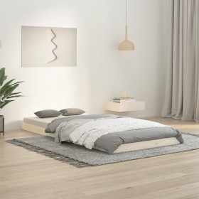 Solid white pine wood bed frame 90x200 cm by vidaXL, Beds and slatted bases - Ref: Foro24-823460, Price: 57,04 €, Discount: %