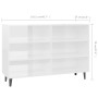 Hochglanzweißes Sperrholz-Sideboard 103,5 x 35 x 70 cm von vidaXL, Sideboards - Ref: Foro24-806046, Preis: 59,05 €, Rabatt: %