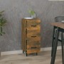 Aparador madera de ingeniería roble ahumado 34,5x34x90 cm de vidaXL, Aparadores - Ref: Foro24-817411, Precio: 54,32 €, Descue...