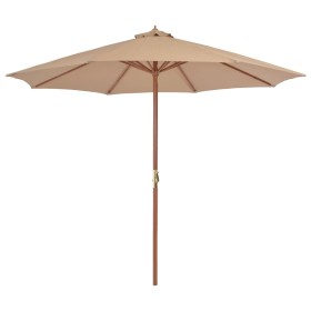 Garden umbrella with wooden pole 300 cm taupe by vidaXL, Umbrellas - Ref: Foro24-44496, Price: 94,07 €, Discount: %