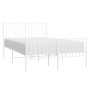 Estructura cama metal con cabecero y estribo blanco 120x190 cm de vidaXL, Camas y somieres - Ref: Foro24-350946, Precio: 82,8...