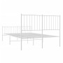 Estructura cama metal con cabecero y estribo blanco 120x190 cm de vidaXL, Camas y somieres - Ref: Foro24-350946, Precio: 82,8...