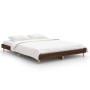 Estructura de cama madera de ingeniería marrón roble 135x190 cm de vidaXL, Camas y somieres - Ref: Foro24-832084, Precio: 113...