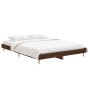 Estructura de cama madera de ingeniería marrón roble 135x190 cm de vidaXL, Camas y somieres - Ref: Foro24-832084, Precio: 113...