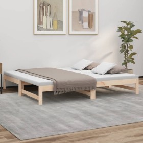 Sofá cama extraíble madera maciza de pino 2x(90x190) cm de vidaXL, Camas y somieres - Ref: Foro24-823414, Precio: 120,23 €, D...