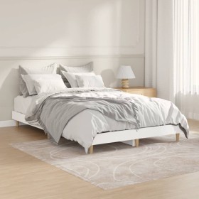 White engineered wood bed frame 120x190 cm by vidaXL, Beds and slatted bases - Ref: Foro24-832085, Price: 126,99 €, Discount: %