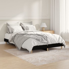 Black engineered wood bed frame 120x190 cm by vidaXL, Beds and slatted bases - Ref: Foro24-832086, Price: 108,77 €, Discount: %