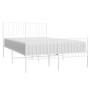 Metal bed frame with headboard and white footboard 135x190 cm by vidaXL, Beds and slatted bases - Ref: Foro24-350948, Price: ...