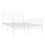 Metal bed frame with headboard and white footboard 135x190 cm by vidaXL, Beds and slatted bases - Ref: Foro24-350948, Price: ...