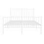 Metal bed frame with headboard and white footboard 135x190 cm by vidaXL, Beds and slatted bases - Ref: Foro24-350948, Price: ...