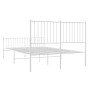 Metal bed frame with headboard and white footboard 135x190 cm by vidaXL, Beds and slatted bases - Ref: Foro24-350948, Price: ...