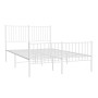 Metal bed frame with headboard and white footboard 140x190 cm by vidaXL, Beds and slatted bases - Ref: Foro24-350949, Price: ...