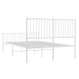 Metal bed frame with headboard and white footboard 140x190 cm by vidaXL, Beds and slatted bases - Ref: Foro24-350949, Price: ...