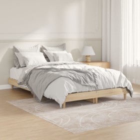 Sonoma oak engineered wood bed frame 120x190 cm by vidaXL, Beds and slatted bases - Ref: Foro24-832088, Price: 137,34 €, Disc...