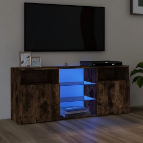 Mueble de TV con luces LED roble ahumado 120x30x50 cm de vidaXL, Muebles TV - Ref: Foro24-815714, Precio: 108,99 €, Descuento: %