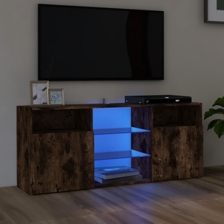 TV cabinet with LED lights smoked oak 120x30x50 cm by vidaXL, TV Furniture - Ref: Foro24-815714, Price: 108,99 €, Discount: %