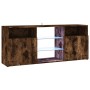 TV cabinet with LED lights smoked oak 120x30x50 cm by vidaXL, TV Furniture - Ref: Foro24-815714, Price: 108,99 €, Discount: %