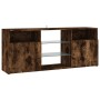 TV cabinet with LED lights smoked oak 120x30x50 cm by vidaXL, TV Furniture - Ref: Foro24-815714, Price: 108,99 €, Discount: %