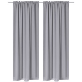 2 dark gray curtains with drawstrings, blackout 135 x 245 cm by vidaXL, Curtains and curtains - Ref: Foro24-130376, Price: 46...