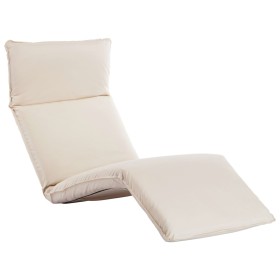 Folding sun lounger in cream white Oxford fabric by vidaXL, Loungers - Ref: Foro24-316050, Price: 123,59 €, Discount: %