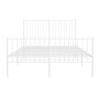 Estructura cama metal con cabecero y estribo blanco 140x200 cm de vidaXL, Camas y somieres - Ref: Foro24-350950, Precio: 88,3...