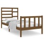 Estructura cama individual madera maciza marrón miel 75x190 cm de vidaXL, Camas y somieres - Ref: Foro24-3105888, Precio: 109...