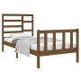 Estructura cama individual madera maciza marrón miel 75x190 cm de vidaXL, Camas y somieres - Ref: Foro24-3105888, Precio: 109...