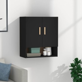 Black plywood wall cabinet 60x31x70 cm by vidaXL, Lockers and storage cabinets - Ref: Foro24-812871, Price: 54,99 €, Discount: %