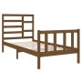 Estructura cama individual madera maciza marrón miel 75x190 cm de vidaXL, Camas y somieres - Ref: Foro24-3105888, Precio: 109...