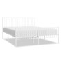 Metal bed frame with headboard and white footboard 150x200 cm by vidaXL, Beds and slatted bases - Ref: Foro24-350951, Price: ...