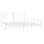 Metal bed frame with headboard and white footboard 150x200 cm by vidaXL, Beds and slatted bases - Ref: Foro24-350951, Price: ...