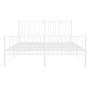 Metal bed frame with headboard and white footboard 150x200 cm by vidaXL, Beds and slatted bases - Ref: Foro24-350951, Price: ...