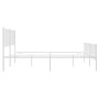 Metal bed frame with headboard and white footboard 150x200 cm by vidaXL, Beds and slatted bases - Ref: Foro24-350951, Price: ...