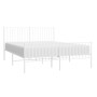 Estructura cama metal con cabecero y estribo blanco 160x200 cm de vidaXL, Camas y somieres - Ref: Foro24-350952, Precio: 106,...