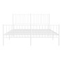 Estructura cama metal con cabecero y estribo blanco 160x200 cm de vidaXL, Camas y somieres - Ref: Foro24-350952, Precio: 106,...