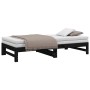 Sofá cama extraíble madera maciza de pino negro 2x(75x190) cm de vidaXL, Camas y somieres - Ref: Foro24-823423, Precio: 179,5...