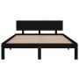 Solid black pine wood bed frame 140x200 cm by vidaXL, Beds and slatted bases - Ref: Foro24-810499, Price: 145,87 €, Discount: %