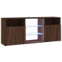 Mueble de TV con luces LED marrón roble 120x30x50 cm de vidaXL, Muebles TV - Ref: Foro24-815716, Precio: 87,08 €, Descuento: %