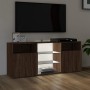 Mueble de TV con luces LED marrón roble 120x30x50 cm de vidaXL, Muebles TV - Ref: Foro24-815716, Precio: 87,08 €, Descuento: %