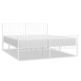 Metal bed frame with headboard and white footboard 180x200 cm by vidaXL, Beds and slatted bases - Ref: Foro24-350953, Price: ...