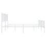 Metal bed frame with headboard and white footboard 180x200 cm by vidaXL, Beds and slatted bases - Ref: Foro24-350953, Price: ...