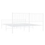 Metal bed frame with headboard and white footboard 180x200 cm by vidaXL, Beds and slatted bases - Ref: Foro24-350953, Price: ...